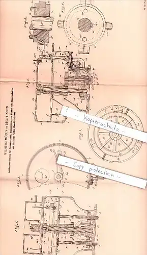 Original Patent  - Wilhelm Möbus in Reutlingen , 1899 , Antriebsvorrichtung für Formmaschinen !!!