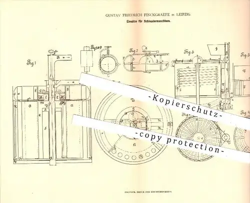 original Patent - Gustav F. Finckgraefe , Leipzig , 1879 , Einsätze für Schleudermaschinen , Schleuder , Saat , Saatgut