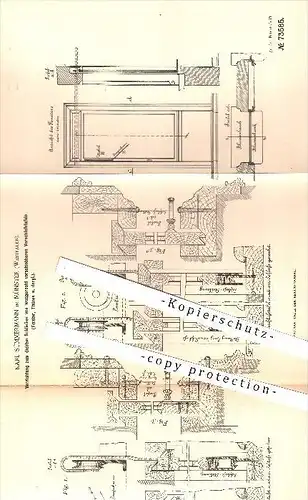 original Patent - Karl Sümmermann in Münster , 1893 , dichtes Schließen von Fenster , Tür , Türen , Fensterbau , Hochbau