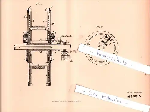 Original Patent - Ambros Leitner in Bautzen , 1905 , Verstellvorrichtung für Riemscheiben !!!