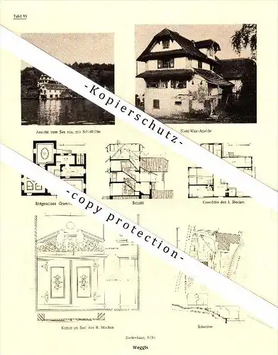 Photographien / Ansichten , 1920 , Weggis , Udligenswil , Dierikon , Götzental , Prospekt , Architektur , Fotos !!!