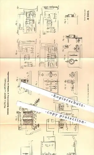 original Patent - Fratelli Hérion in Stuttgart , 1886 , Elektrische Signalisiervorrichtung , Signal , Eisenbahnen !!!