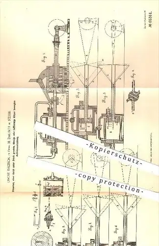 original Patent - Oscar Dalisch , H. Dalisch in Neisse , 1891 , Steuerung eines Antriebs , Kraftmaschinen , Kolben !!!