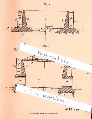 Original Patent - M. Scheuss in Eschweiler und W. Coll in Rotterdam , 1903 , Ringbecken !!!
