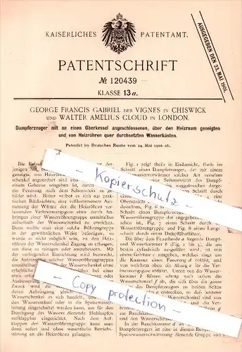 Original Patent -  G. F. G. des Vignes in Chiswick und W. A. Cloud in London , 1900 ,!!!