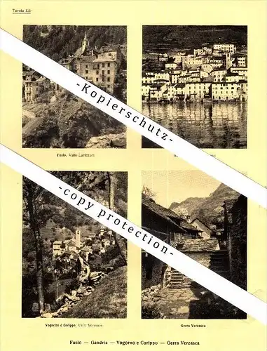 Photographien / Ansichten , 1936 , Bosco , Fusio , Gandria , Vogorno e Corippo , Prospekt , Architektur , Fotos !!!