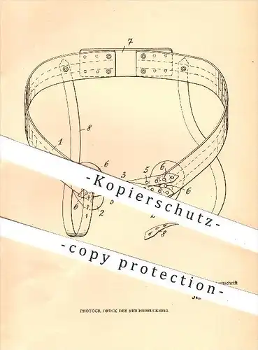original Patent - Karl Tiesel in Wien , 1904 , Leibgurt mit Pelotten am Leibgurt , Gurt , Gurtband !!!