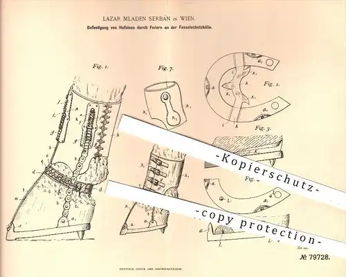 original Patent - Lazar Mladen Serbán in Wien , 1894 , Befestigung von Hufeisen , Pferd , Pferde , Schmied !!!