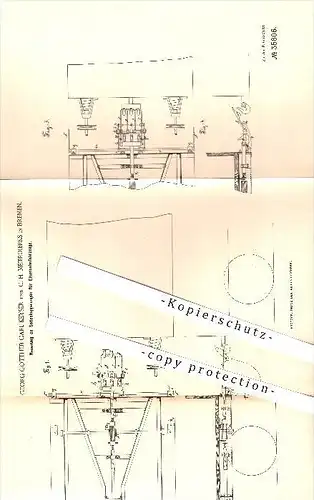 original Patent - Georg Gottlieb Carl Keyser , C. H. Meierdierks in Bremen , 1885 , Seitenkupplungen für Eisenbahnen !!!