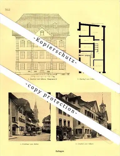 Photographien / Ansichten , 1924 , Zofingen , Gasthof , Gasthaus , Prospekt , Architektur , Fotos !!!