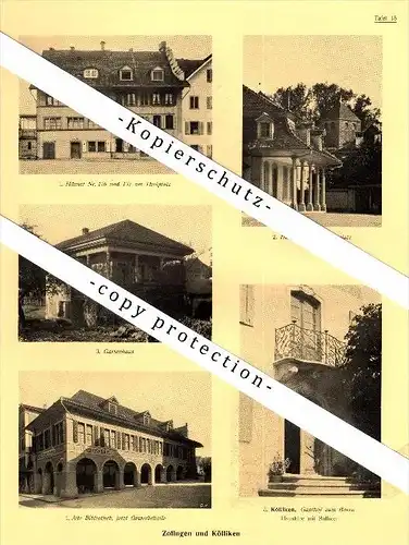 Photographien / Ansichten , 1924 , Zofingen und Kölliken , Gasthof , Hirzenberg , Prospekt , Architektur , Fotos !!!
