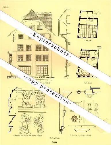 Photographien / Ansichten , 1924 , Aarau , Saxerhaus , Kronengasse , Weibezahlhaus , Prospekt , Architektur , Fotos !!!