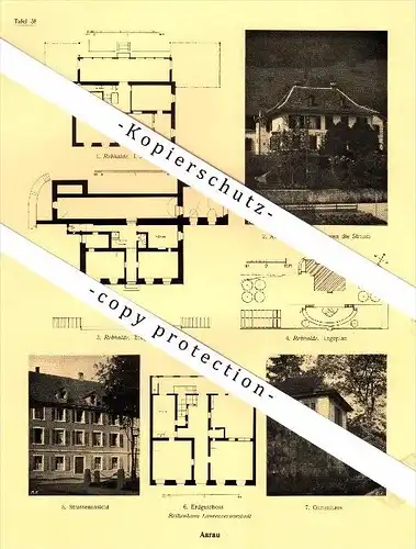 Photographien / Ansichten , 1924 , Aarau , Laurenzenvorstadt , Rebhalde , Prospekt , Architektur , Fotos !!!