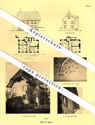 Photographien / Ansichten , 1924 , Suhr b. Aarau und Lenzburg , Salzhof , Prospekt , Architektur , Fotos !!!