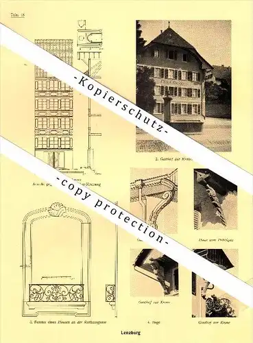 Photographien / Ansichten , 1924 , Lenzburg , Gasthof , Apotheke , Prospekt , Architektur , Fotos !!!