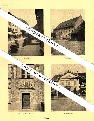 Photographien / Ansichten , 1924 , Brugg , Salzhaus , Rauberhaus , Lateinschule , Prospekt , Architektur , Fotos !!!