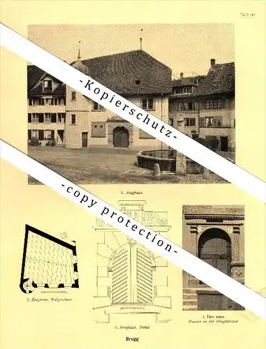 Photographien / Ansichten , 1924 , Brugg , Zeughaus , Kaserne , Prospekt , Architektur , Fotos !!!