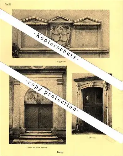 Photographien / Ansichten , 1924 , Brugg , Zeughaus , Kaserne , Prospekt , Architektur , Fotos !!!