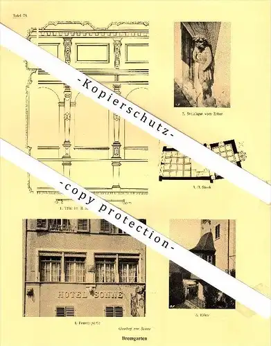 Photographien / Ansichten , 1924 , Bremgarten , Gasthof , Haus Wettstein , Hotel , Prospekt , Architektur , Fotos !!!