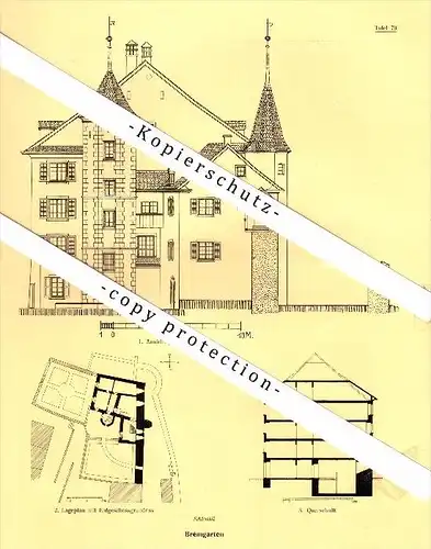 Photographien / Ansichten , 1924 , Bremgarten , Schlössli , AG , Prospekt , Architektur , Fotos !!!