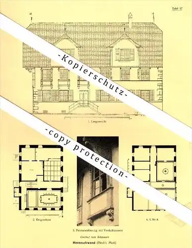 Photographien  / Ansichten , 1924 , Merenschwand b. Muri , Gasthof , Prospekt , Architektur , Fotos !!!