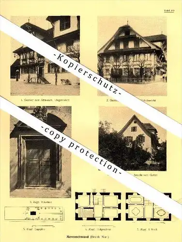Photographien  / Ansichten , 1924 , Merenschwand b. Muri und Baden , Gasthof , Prospekt , Fotos , Architektur !!!