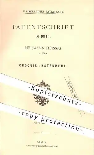 original Patent - Hermann Heissig in Wien , 1879 , Croquir - Instrument , Croquis , Kroki , Krokieren , Plan , Zeichnung