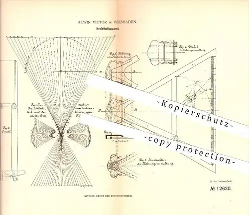 original Patent - Alwin Vietor in Wiesbaden , 1880 , Kreisteilapparat , Kreis , Kreisform , Form , Geometrie , Halbkreis
