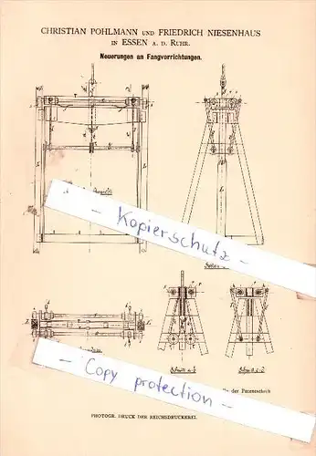 Original Patent -  C. Pohlmann und F. Niesenhaus in Essen a. d. Ruhr , 1880 , Bergbau !!!