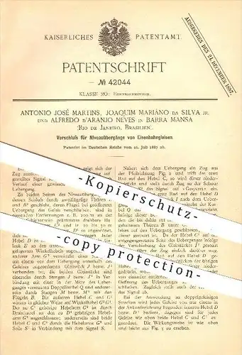 original Patent - A. Martins , J. da Silva , A. d'Aranjo Neves , Barra Mansa , Rio de Janeiro , Brazil , 1887, Eisenbahn