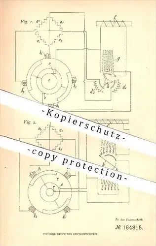 original Patent - Ernst Windrath in Engelskirchen , Rheinland , 1906 , Vermeidung von Funkenbildung an Strommaschinen !!