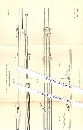 original Patent - Léon de Lunden , Brüssel , Belgien , 1883, Visiervorrichtung für Gewehre , Gewehr , Waffen , Geschosse