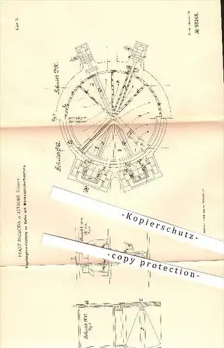 original Patent - Franz Svoboda in Altsohl / Zvolen , 1896 , Regelung an Öfen mit Wärmespeicher , Ofen , Ofenbauer !!!