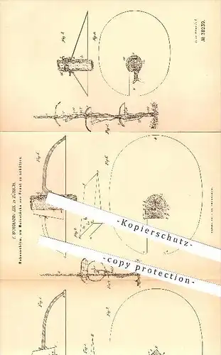 original Patent - F. Bormann-Zix in Zürich , 1886 , Rebenschirm , Frostschutz für Weinstöcke , Weinreben , Wein , Reben