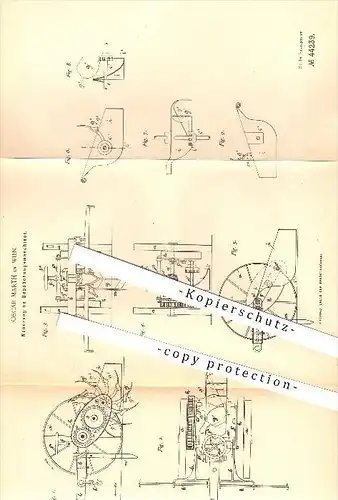 original Patent - Oscar Marth in Wien , 1887, Beackerungsmaschinen , Pflug , Pflügen , Landwirtschaft , Ackerbau , Bauer