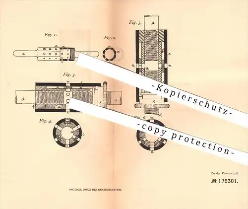 original Patent - Friedrich Lutterberg in Mittweida , 1905 , Gewindeschneidzeug , Gewinde , Schneidzeug !!!