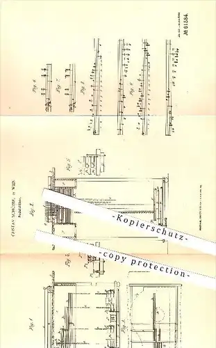 original Patent - Gustav Schömig in Wien , 1891 , Pedalzitter , Zitter , Zittern , Musik , Musikinstrumente !!!