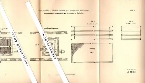 Original Patent - Vitus Schmid in Oberneuhausen / Weihmichl , 1881, Hopfentrocknerei , Brauerei , Post Pfeffenhausen !!!