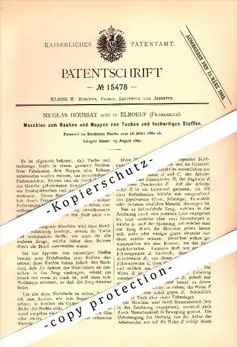 Original Patent - Nicolas Houssat Ainé à Elbeuf , 1880 , Machine pour élever et boutons de serviettes !!!