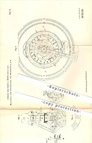 original Patent - Anders Mattson in Mora , Schweden , 1884 , Perforieren von Wechseln , Perforation , Papier , Druckerei