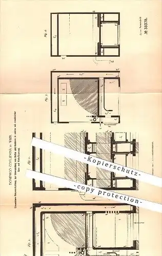 original Patent - Domenico Coglievina in Wien , 1886 , Ofen , Kamin , Gas , Koks , Heizung , Heizen , Feuerung , Ofenbau