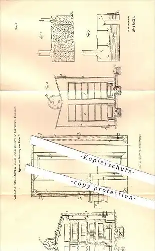 original Patent - William Thompson in Limehouse , County of Middlesex , England , 1881 , Gewinnung von Bleiweiss !!!