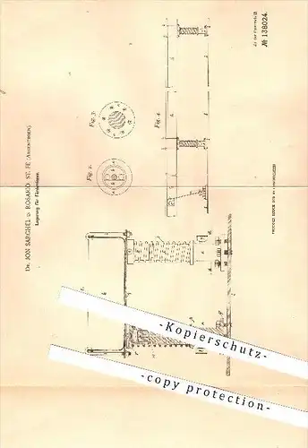 original Patent - Dr. Jon Sarghél in Rosario , St. Fé , Argentinien , 1902 , Lagerung für Förderrinnen !!!