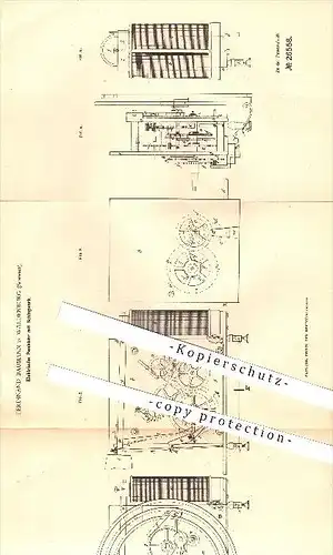 original Patent - F. Baumann in Waldenburg , Schweiz , 1883 , Elektrische Pendeluhr mit Schlagwerk , Uhr , Uhrmacher !!!