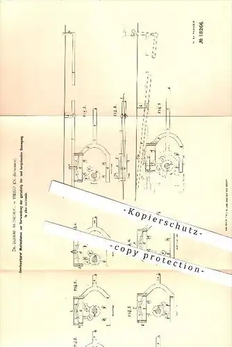 original Patent - Dr. Isidor Altschul in Tirgu Jin , Rumänien , 1881 , Mechanismus , Targu-Mures  !!!