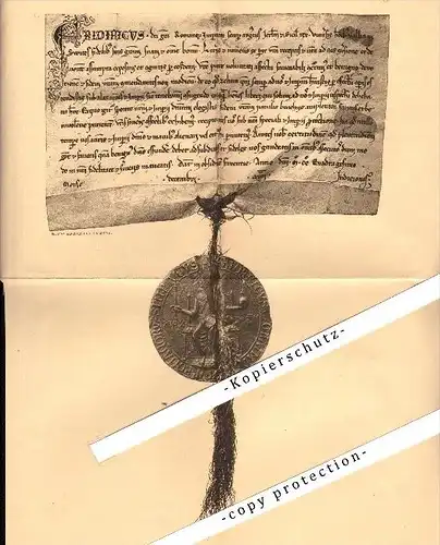 Bundesbrief - 1891 gedruckt , Faksimile , Heliotyp. Benziger & Co. in Einsiedeln !!!