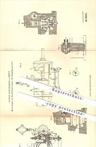 original Patent - Rudolf Affeltranger in Zürich , 1884 , Neuerungen an Ventilsteuerungen für Dampfmaschinen !!!