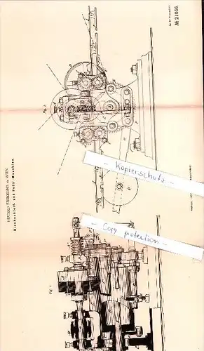 Original Patent - Eduard Zwierzina in Wien , 1882 , Blechschleif- und Polir-Maschine !!!