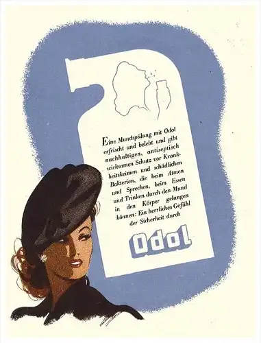 original Werbung - 1941 - ODOL Mundwasser !!!