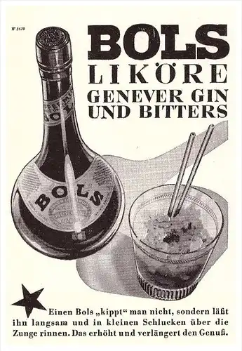 original Werbung - 1941 - Apricot Bols , Bols AG in Emmerich a. Rhein , Dry Gin , Amsterdam !!!
